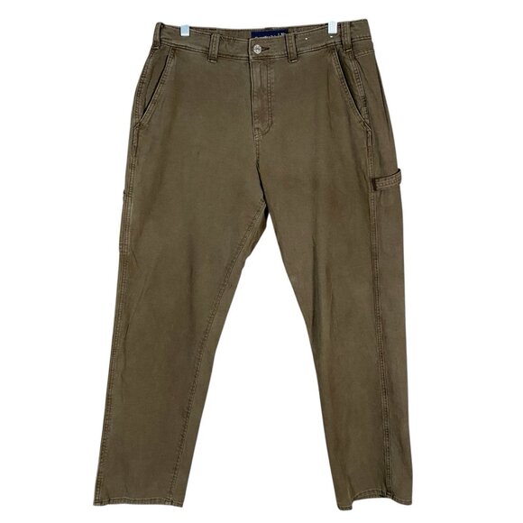 Abercrombie & Fitch Men's Loose Workwear Pants Size 32 Carpenter Utiliity Brown - Picture 1 of 15